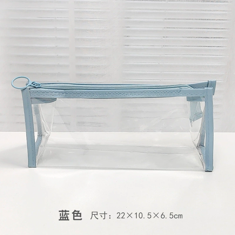 Transparent brand pencil case, children's cosmetic bag, table stationery, capacious storage bag, internet celebrity