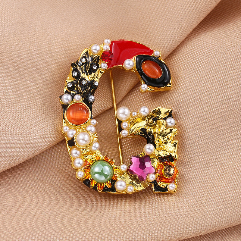 BR2298 문자 G 브로치