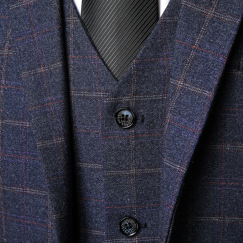 Комплект мужской стильный пиджак для отдыха, костюм 3 предмета, slim fit, корейский стиль