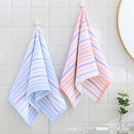 厂家直销新款条纹纯棉加厚擦脸巾成人男女通用大尺寸34*74cm毛巾