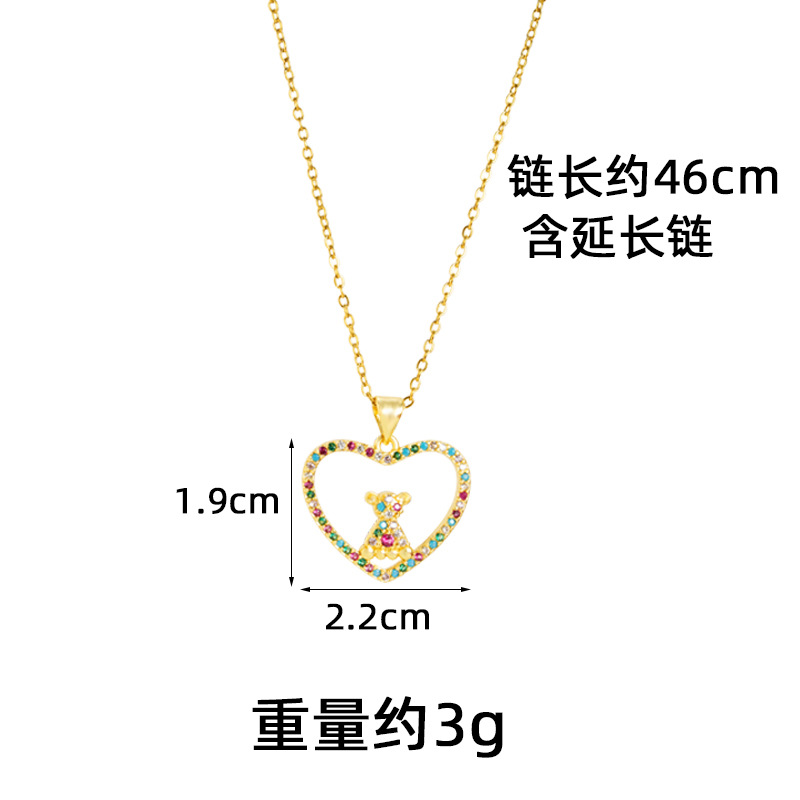 Collar de oro de arena transfronteriza vietnamita línea de amor pendientes de oso para mujeres lujosas joyas no se desvanecen