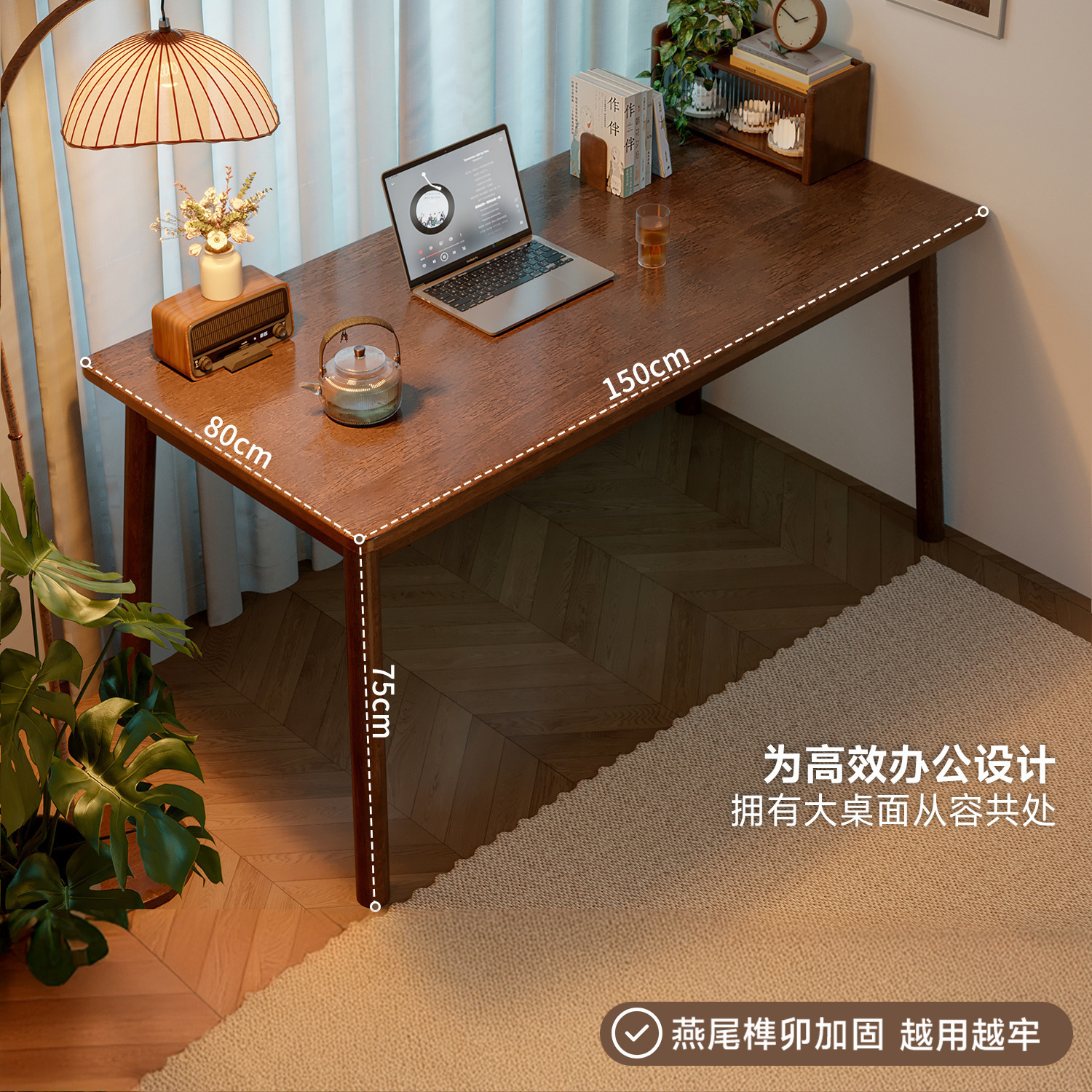 Mesa estrecha contra la pared de madera sólida para dos personas Mesa de estudio larga Mesa de escritura para estudiantes de escritorio de escritorio de escritorio