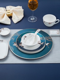 Hotel Table Tableware suit Ceramic Bone China High-end Box Dishes Club Restaurant New Chinese Style Chinese Style
