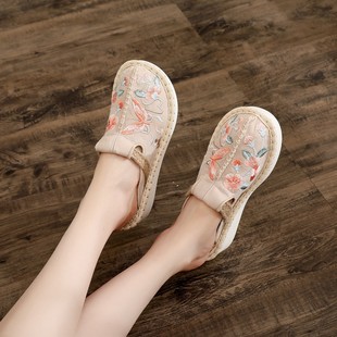 Dian Yun [new single shoes] Chinese style retro three-dimensional embroidery polyurethane soft bottom spring and summer handmade women