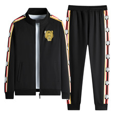 2022春季男士休闲套装老虎头精品卫衣运动套装圆领潮流韩版两件套