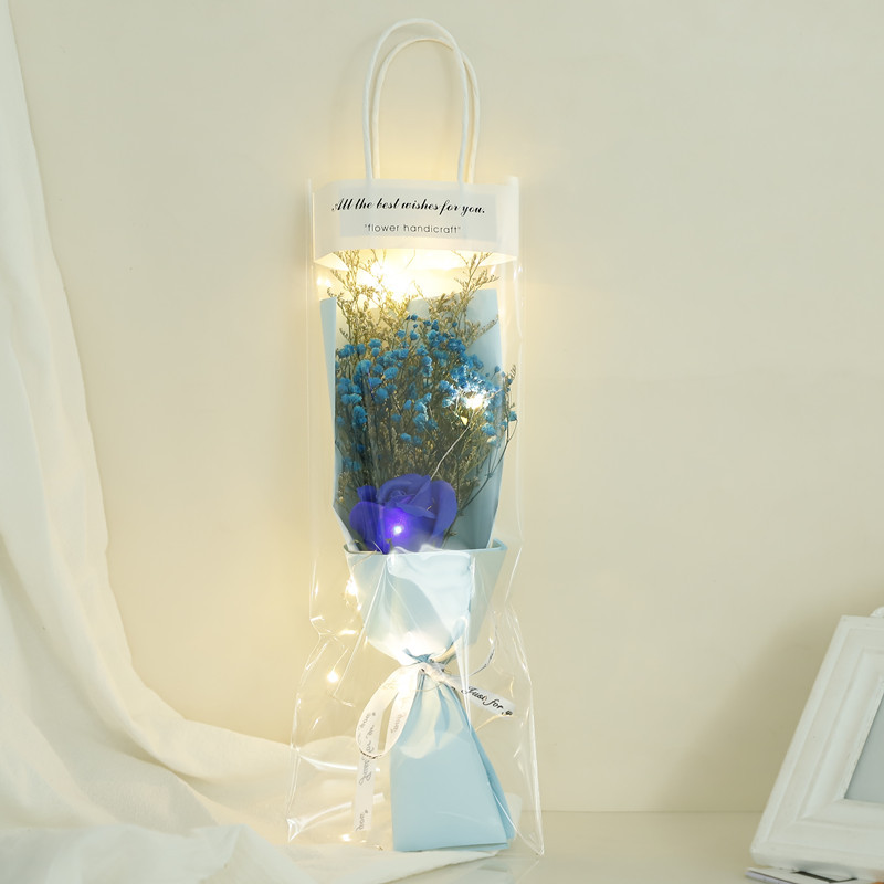 满天星+1朵玫瑰 蓝色