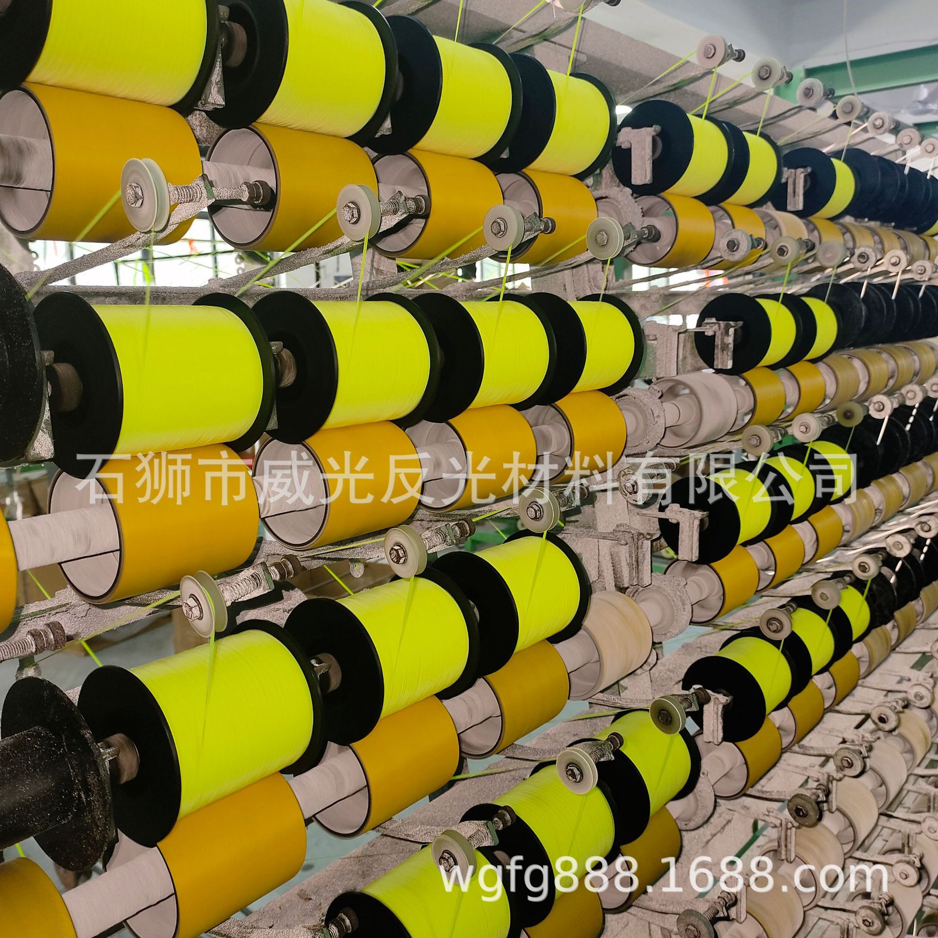 厂家直营 彩色双面反光丝 荧光黄反光丝现货 反光丝分切