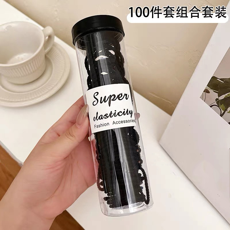黑色皮筋女扎头头绳皮套高弹力耐用头饰发绳气质扎头发橡皮筋发圈|undefined