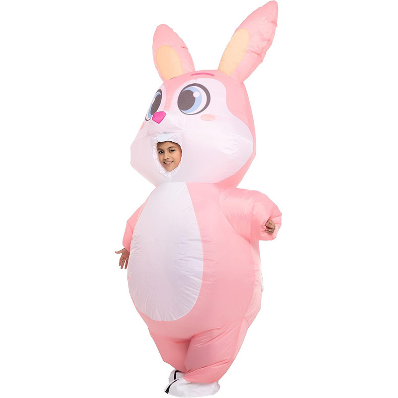 Halloween Pascua conejo rosa ropa inflable encantadora creativa espectáculo festivo espectáculo escenario extraño ropa inflable