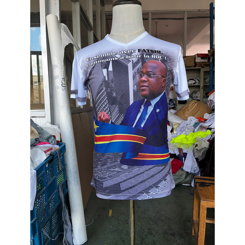 Round Neck Imitation Cotton Presidential Election Full Polyester Disposable Campaign Advertising Shirt Sublimation Election Full Body Printing Customization