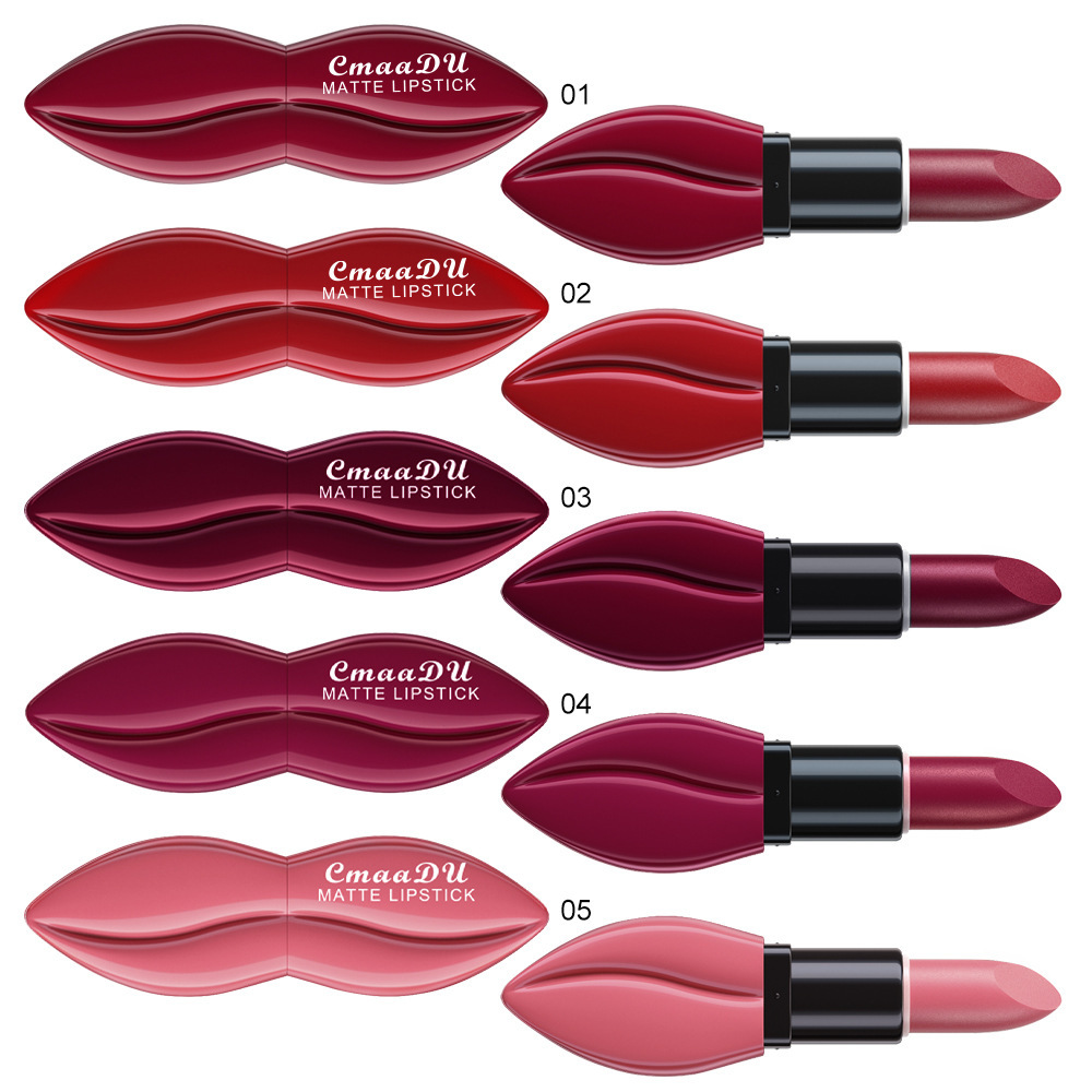 CmaaDu 10 Colors Matte Velvet Finish Long-lasting Moisturizing Lipstick Wholesale Cross-border Model_voghion.com
