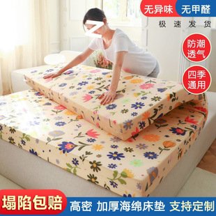 High-Density Sponge Mattress Thickened Soft Cushion Dormitory Single and Double Folding Mattress Kang Mat Tatami Mat Self-Operated