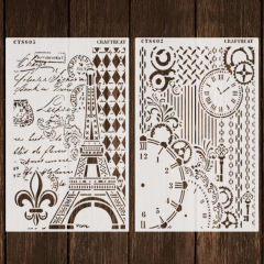 10枚の鉄塔アルファベット絵画テンプレートPET材質水洗い可能DIY壁絵装飾スプレー透かし彫り画板