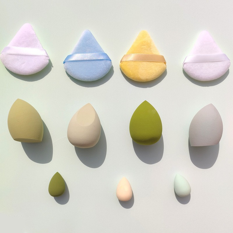Explosiones transfronterizas 11 piezas 7 piezas de huevos de belleza flocado polvo combinado bolsas de color no comer polvo, huevos de belleza húmedos y secos image 5