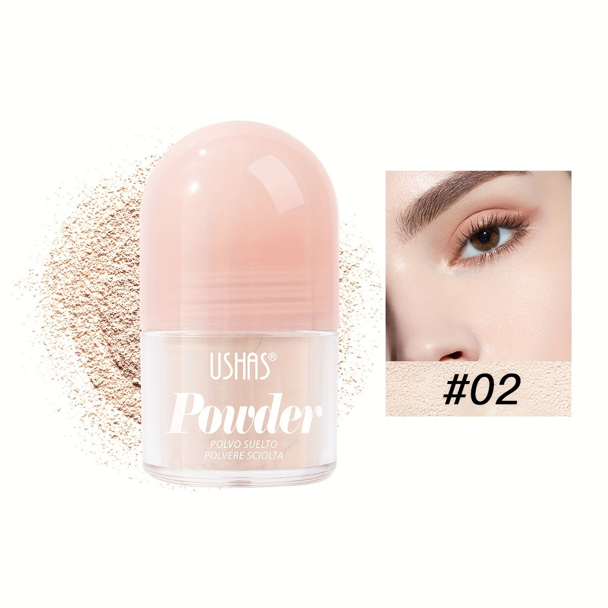 USHAS polvo spot transfronterizo de Europa y Estados Unidos, protector fino, controlador de aceite duradero, impermeable, antitransor, aclarador de piel UF023