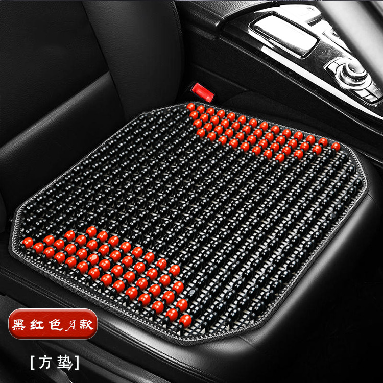 Cross-Border Hot-Selling Summer Wooden Bead Car Seat Cushion, Non-Fading Water-Based Paint Beads, Cooling Cushion, Summer-Specific Massage Bead Lumbar Support