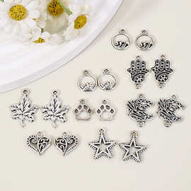 潮流藏银色复古合金挂件吊坠diy文玩串珠手链项链钥匙扣隔珠配件