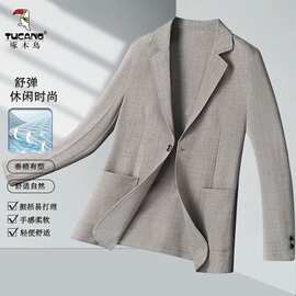 西装新款薄款男士西服修身商务休闲春秋季单西外套上衣现货棉