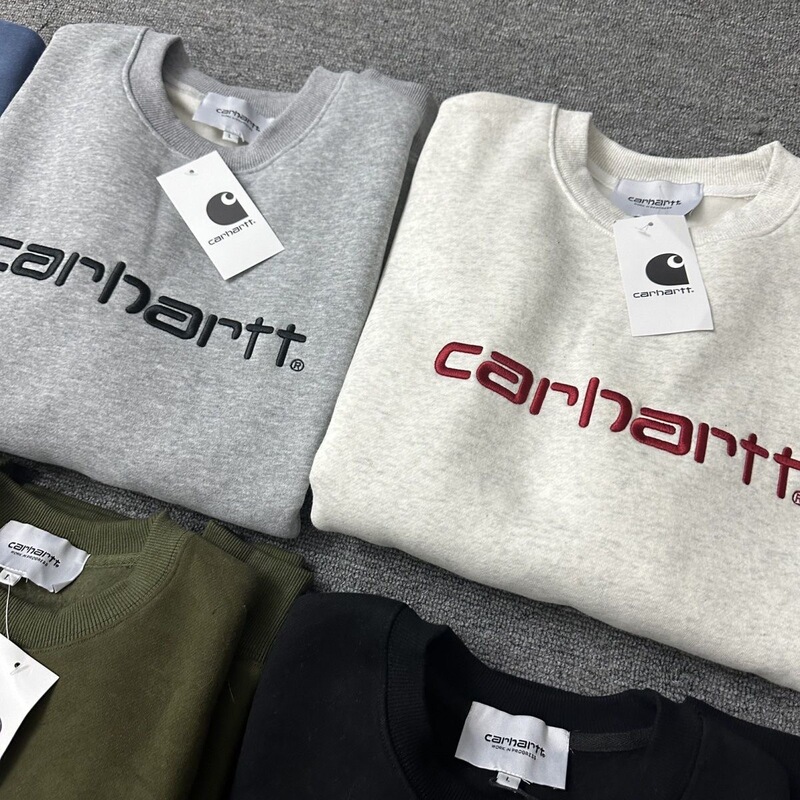 Foreign Trade Carhartt Wip Carhartt Autum New Classic Embroidered Cotton Round Neck Sweatshirt for Men and Women Cross-Border