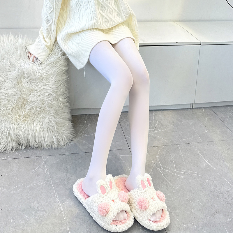Source factory Japanese milk white velvet bottoming pants black stockings women autumn and winter thickened security distribution generation