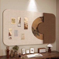 照片墙diy毛毡板毛毡墙贴软木板新中式留言板拍立得展示墙