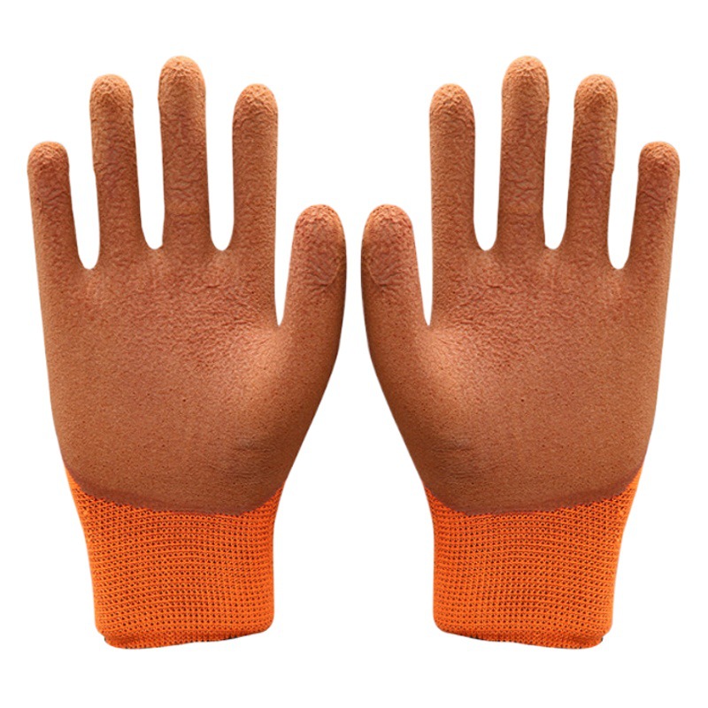 Látex espuma rey resistente al desgaste de inmersión guantes de trabajo de protección para el sitio de construcción fábrica al por mayor