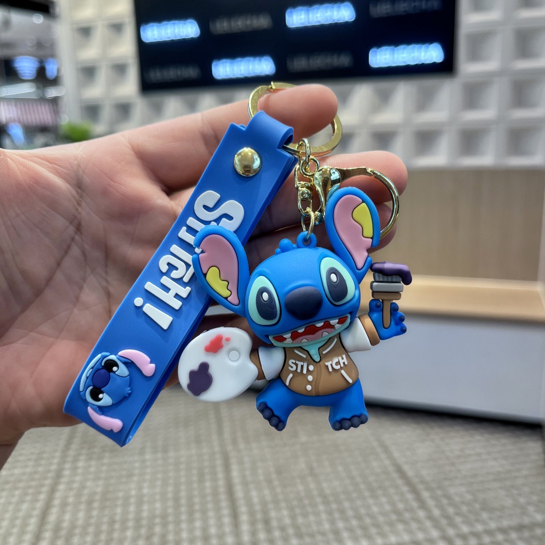 Dibujos animados anime Stitzi llavero estudiante mochila escolar colgante bolso colgante colgante máquina de garras evento pequeño regalo al por mayor