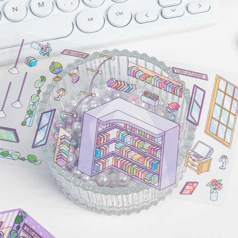 Fairy Tale Town 3D paisaje tridimensional pegatinas pet diy creativo miniatura dibujos animados contabilidad decoración escenas pegatinas de acertijo
