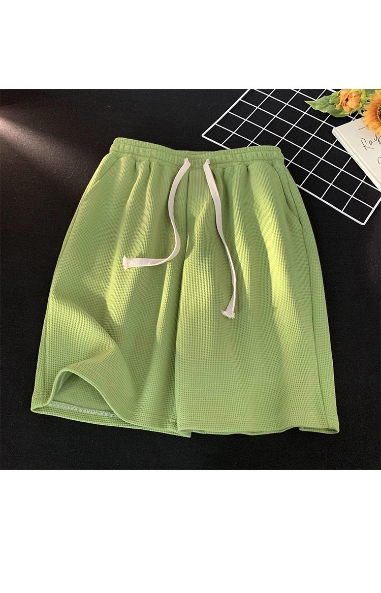 Men's Summer Sports Casual Shorts Loose Plus Size Waffle Five Point Pants New Style_viptrois.com