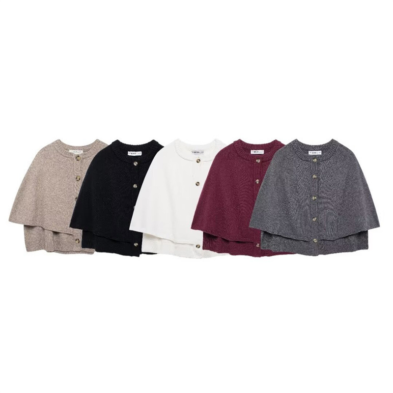 Foreign Trade 2024 Autum New European and American Style Women's Fashion Casual Round Neck Knitted Shawl Short Outwear 2488107 Foreign Trade 2024 Autum New European and American Style Women's Fashion Casual Round Neck Knitted Shawl Short Outwear 2488107