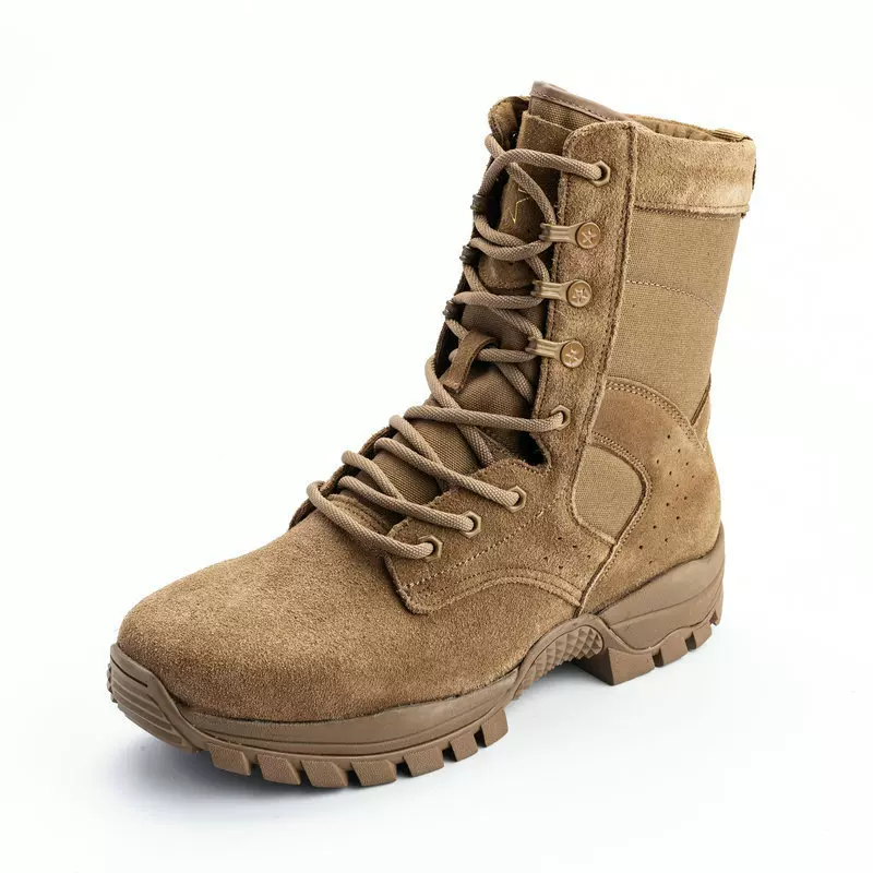 新款男款作战靴高帮真皮登山靴耐磨透气防水防穿刺战术靴厂家批发