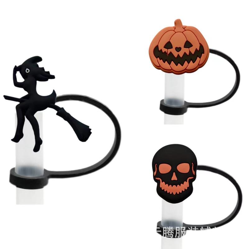 ハロウィーン公仔ストローキャップストロー防塵キャップ防塵カバー個性飲料ストローキャップクロスボーダー|undefined