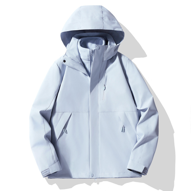 骆陀同款户外机能冲锋衣女款三合一防风防水徒步登山服外套男印制|undefined