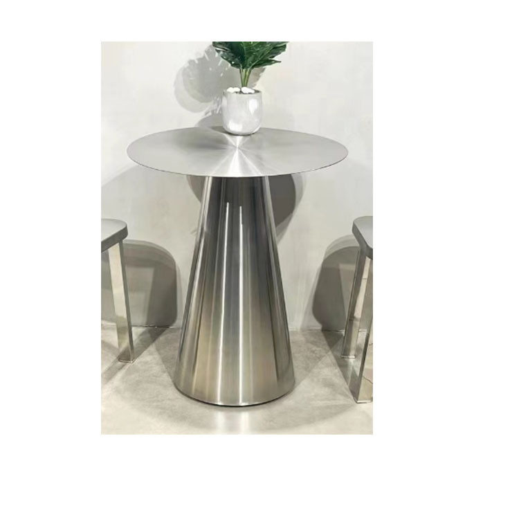 Mesa de comedor plegable de gran estante, mesa de comedor de acero inoxidable, mesa de mesa