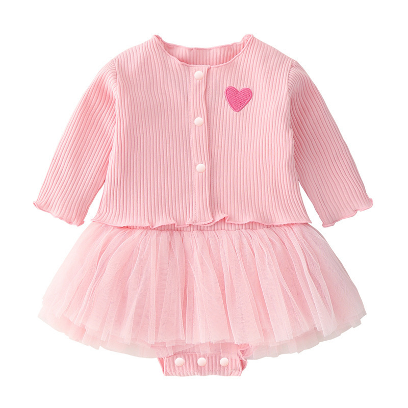 ベビー服、ベビー長袖カーディガン、おならドレス、子供服、スカート、2点セット、マルチカラー、春夏秋スタイル|undefined