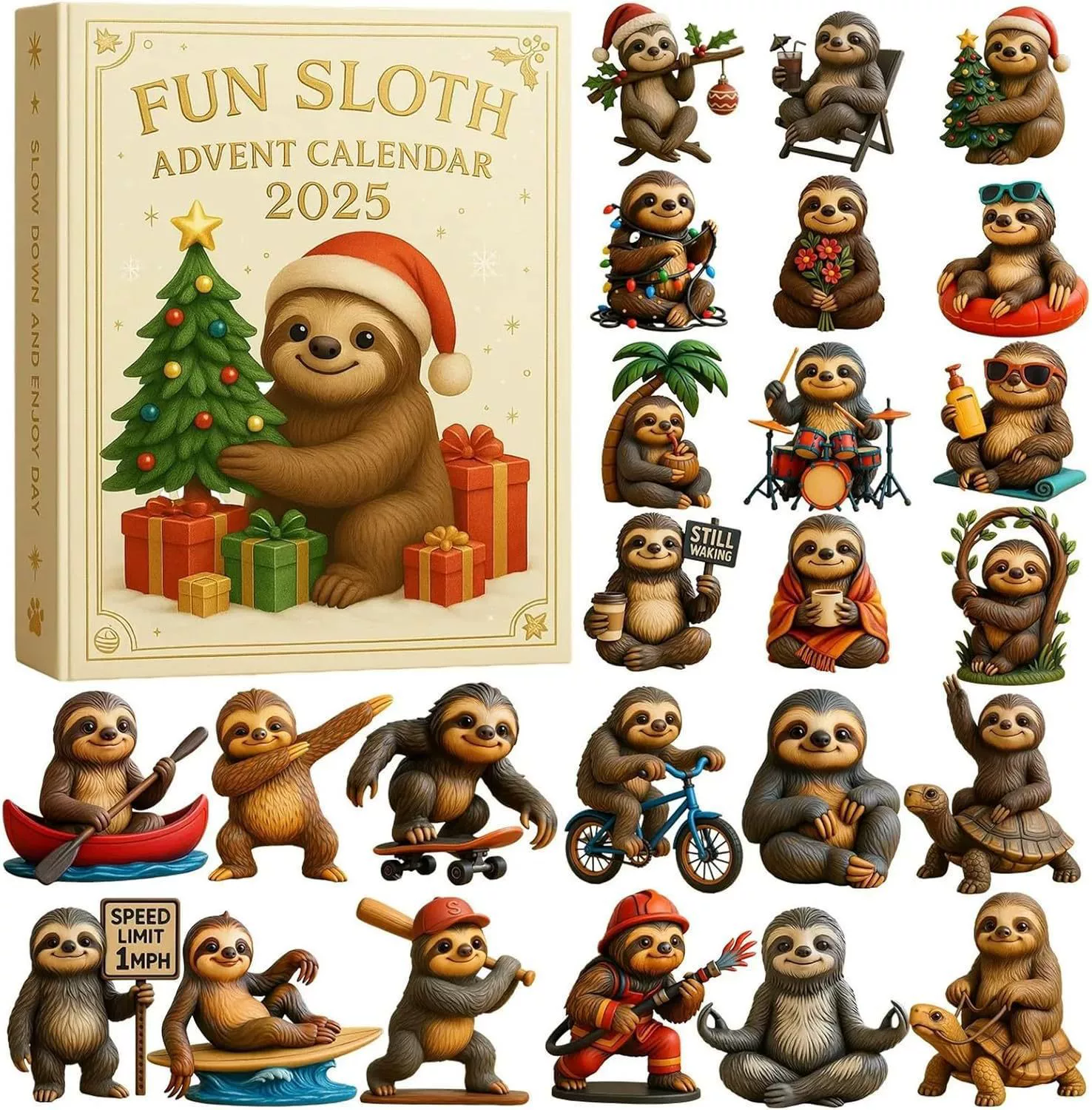Кросс-бордер независимый магазин новый товар календарь обратного отсчета Федэкс рождественский кривой коробка украшение дерева акриловая подвеска