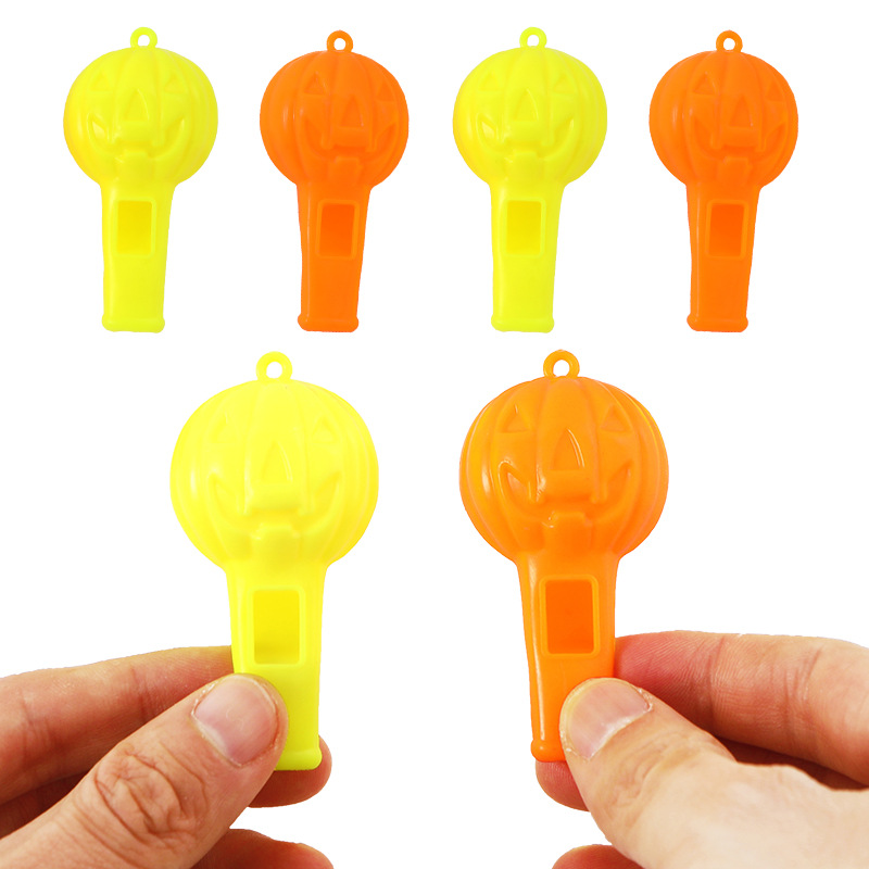 Halloween Ghost Festival atmósfera Disposición de suministros Regalos navideños calabaza de plástico silbato juguetes pequeños para niños