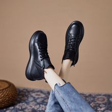 经典6孔真皮马丁靴女秋季新款头层牛皮单靴厚底短靴低筒平底靴子