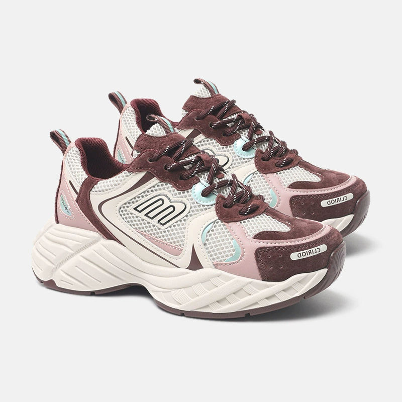 Корейская версия ins, супер популярная натуральная кожа, толстая подошва, универсальная спортивная обувь в тон, обувь для папы, повседневная обувь, женская обувь, модная 5003