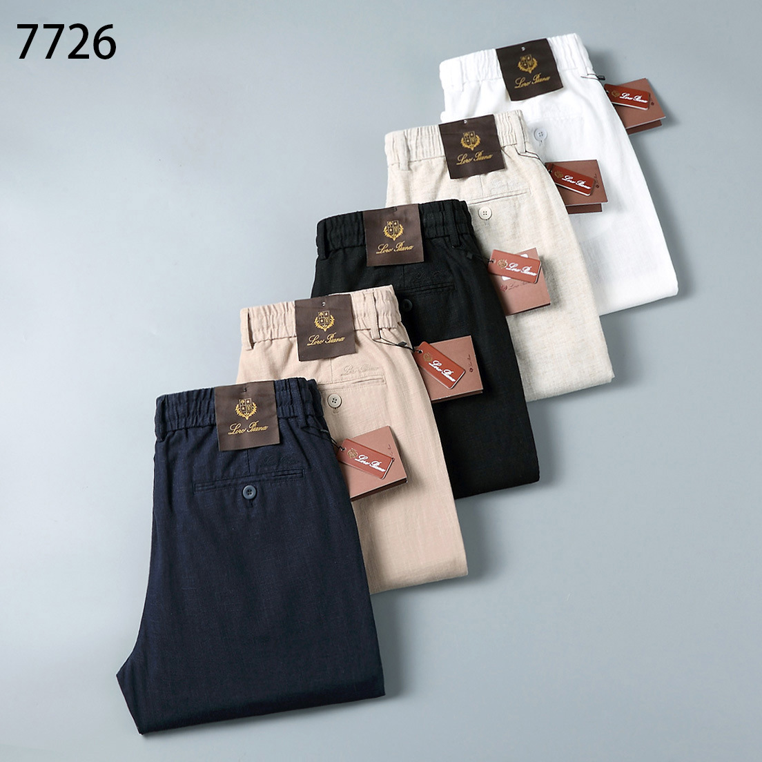 Linen Summer New Style Elastic Band Sports Casual Breathable Cool Non-Ironing Fashionable Versatile Straight High-Waisted Men's Long Pants