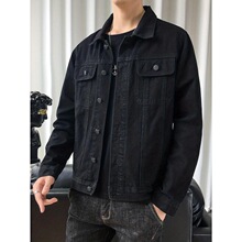 D 76491 Men's Black Denim Jacket ��ɫţ������ �W���羳