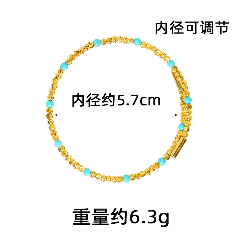 Vietnam Gufa Sha oro bohemio agua dulce pulsera de cuentas azul no se desvanecerá joyería de alta calidad