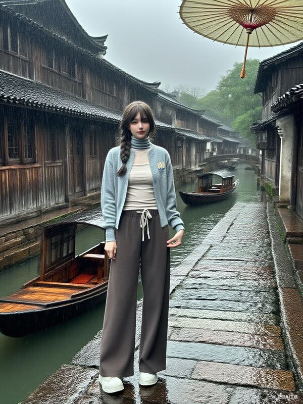 秋冬加厚加绒直筒垂感阔腿裤高腰显瘦长裤羊绒休闲裤|undefined