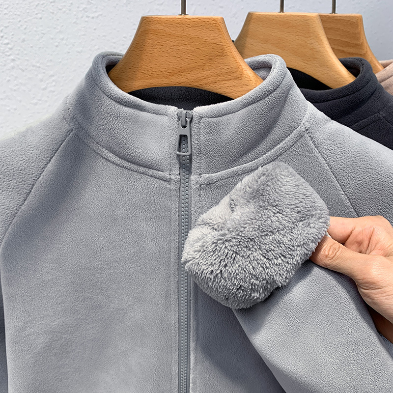 Abrigo polar para mujer Otoño e Invierno 2023 nuevo forro polar grueso cálido superior suelto casual collar cardigan suéter