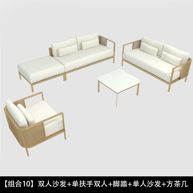 Sofá nórdico al aire libre ocio minimalista diseñador de acero inoxidable patio villa creativo impermeable muebles al aire libre