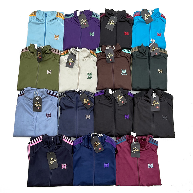 Needles Track Butterfly Embroidered Casual Jacket, Day Trendy Brand, Same Style for Men and Women, Simple Jacket, Versatile Autum