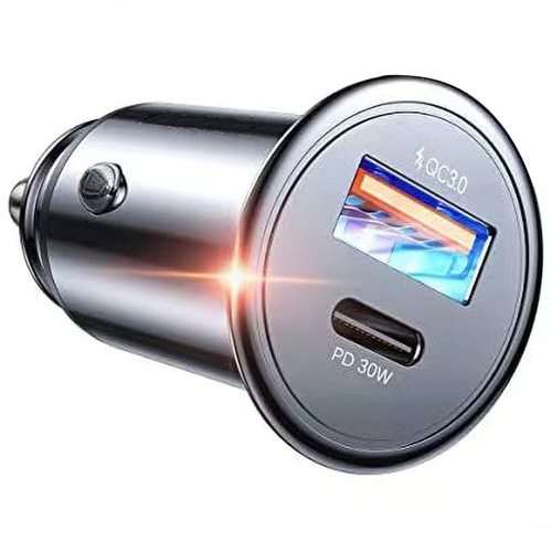 New car fast charging aluminum mini car charger dual USB metal car charger fast charger car charger