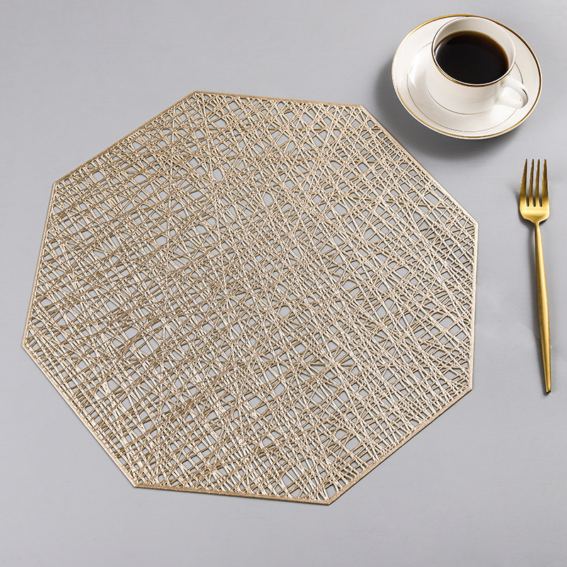 Home Daily solid color Nordic round placemat creative octagonal restaurant hotel decoration pvc heat insulation mat