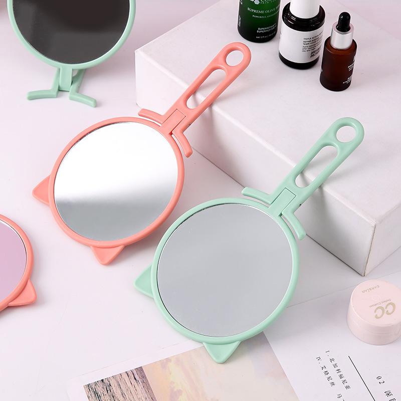 Espejo de maquillaje portátil de alto valor visual, espejo de maquillaje portátil plegable, espejo de maquillaje, dormitorio de estudiantes, espejo pequeño de mano