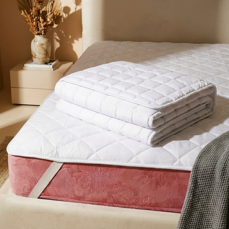 Waterproof Bed Protector for Hotels and Guesthouses, Waterproof and Breathable Mattress Pad, Bedding Protection Mat, Fitted Sheet-Style Base Layer